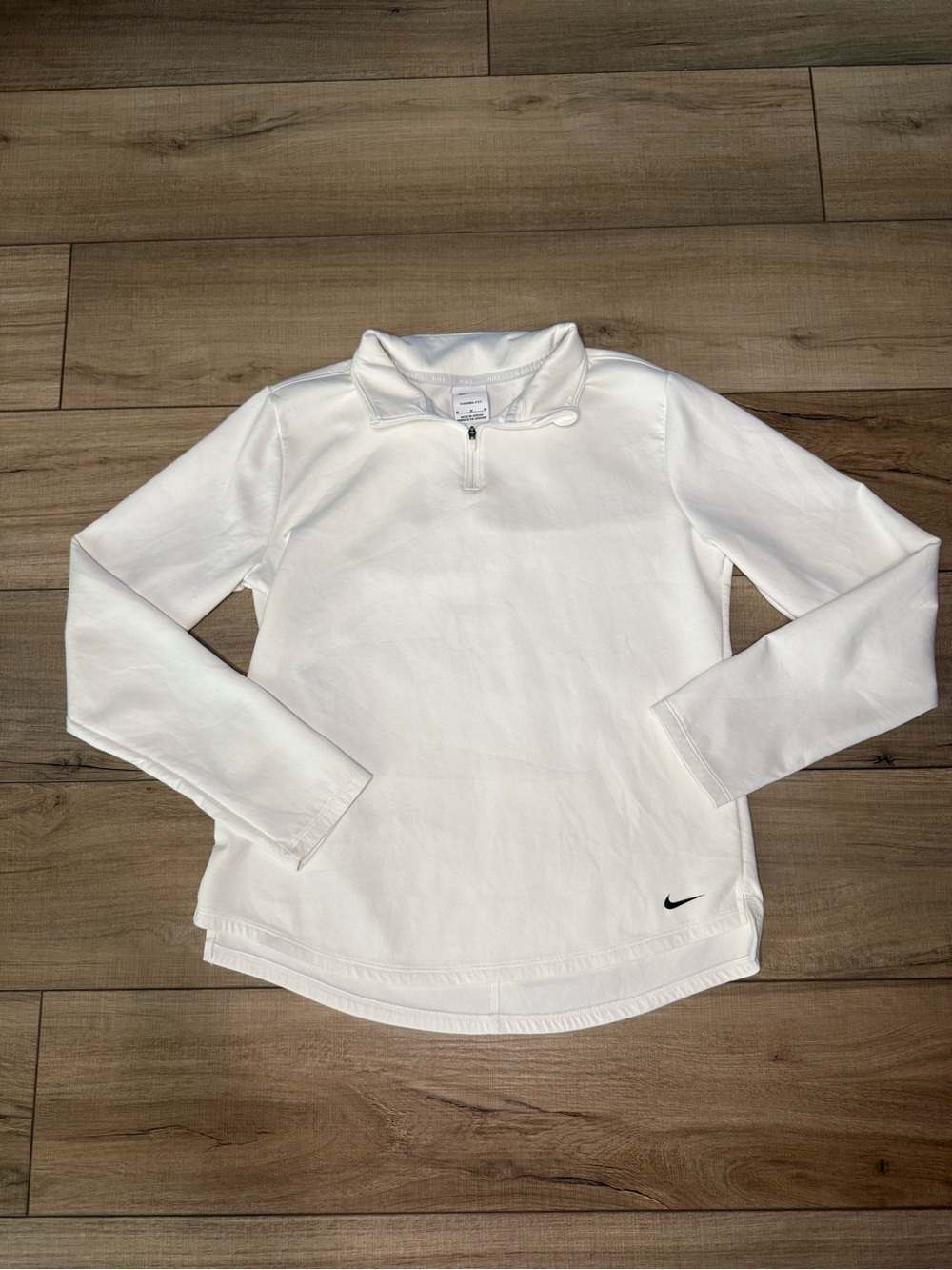 Nike Kids White Quarter-Zip Pullover Sweatshirt